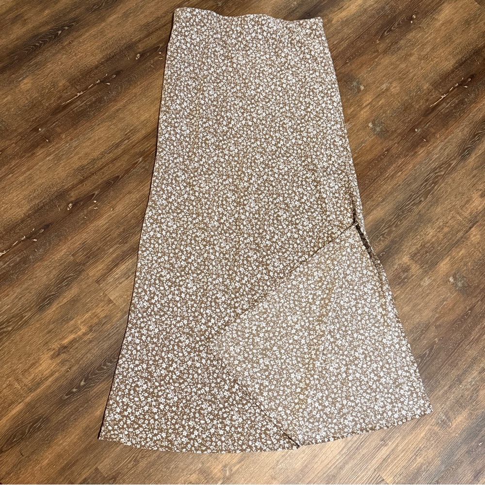 Altar’d State | Floral Midi Skirt | Brown Beige | Size XL - Picture 6 of 13